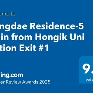 Apartment Hongdae Residence-5 1min From Hongik Uni Station Exit #1, Seoul
